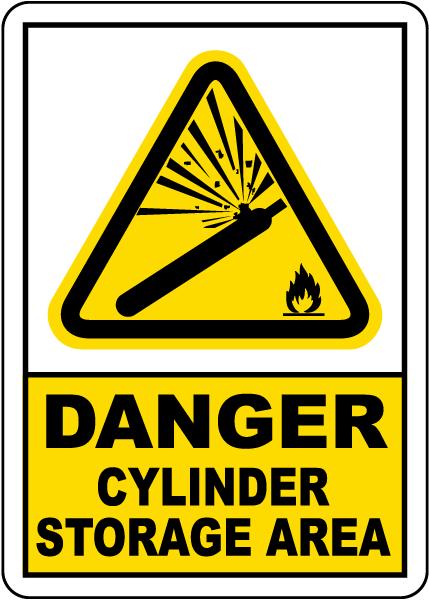Danger Cylinder Storage Sign