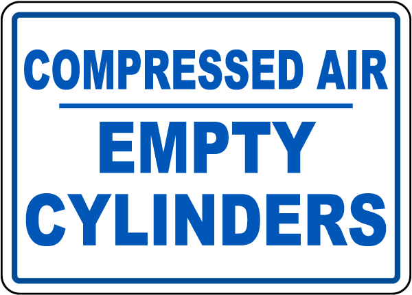 Compressed Air Empty Cylinders Sign