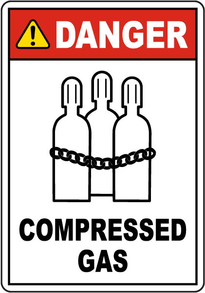 Danger Compressed Gas Sign