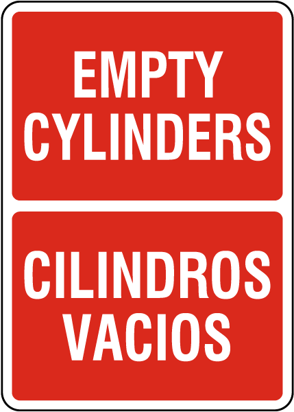 Bilingual Empty Cylinders Sign