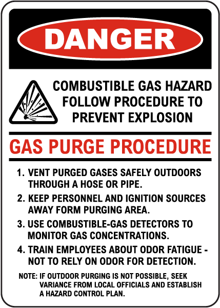 Danger Combustible Gas Hazard Sign