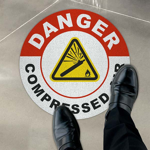 Danger Compressed Air Floor Sign