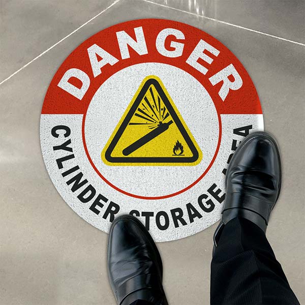 Danger Cylinder Storage Area Floor Sign
