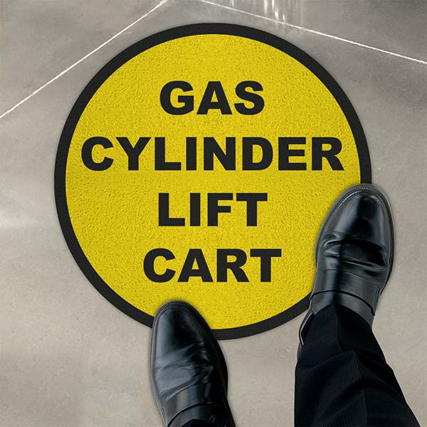Gas Cylinder Lift Cart Floor Sign