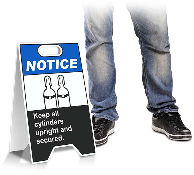 Notice Keep All Cylinders Upright And Secured Floor Stand