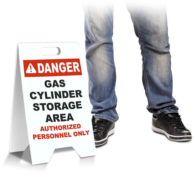 Danger Gas Cylinder Storage Area Floor Stand