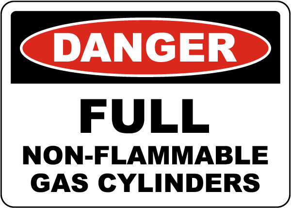 Danger Full Non-Flammable Gas Cylinders Sign