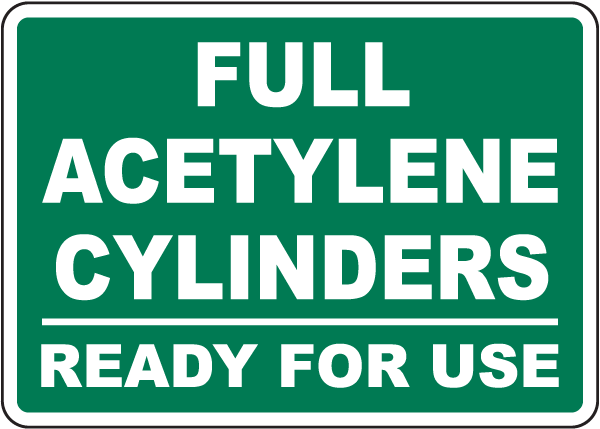 Full Acetylene Cylinders Sign