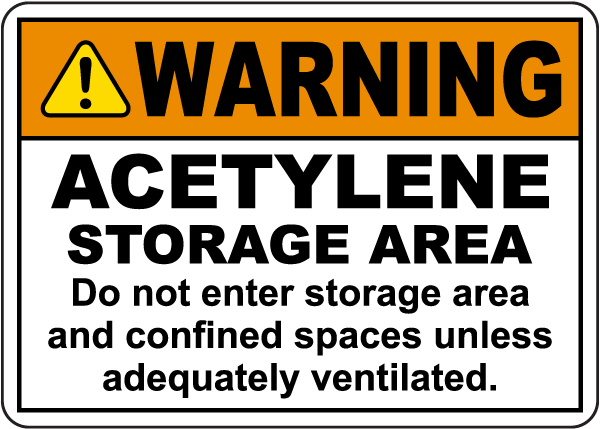 Acetylene Storage Area Sign