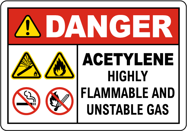 Acetylene Highly Flammable Sign