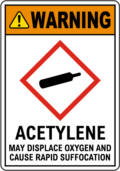  Acetylene May Displace Oxygen Sign