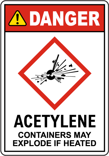 Acetylene Containers May Explode Sign