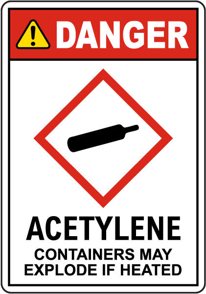 Acetylene Containers May Explode Sign