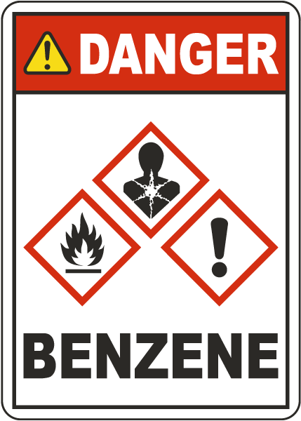 Danger Benzene GHS Sign