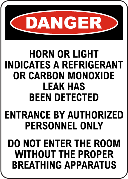 Horn Or Light Indicates A Refrigerant Or Co Leak Sign Save 10 Online