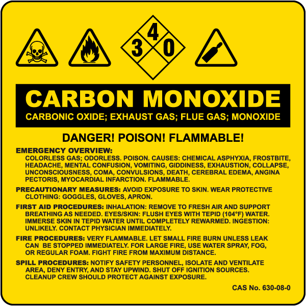 Right-to-Know Carbon Monoxide Sign