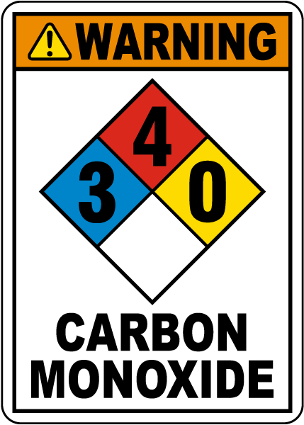 Warning NFPA 3-4-0 Carbon Monoxide Sign