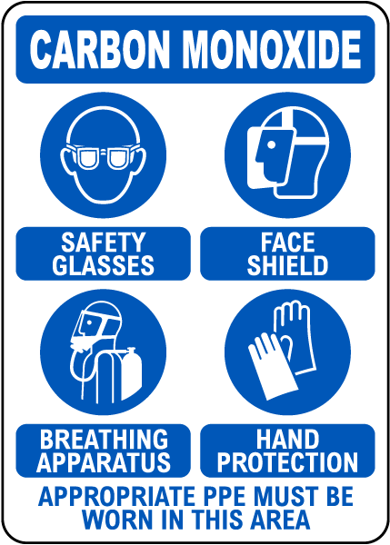Carbon Monoxide 4 PPE Sign