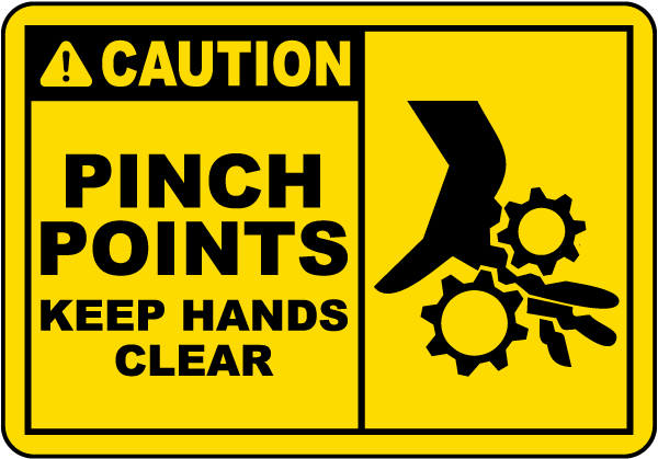 Caution Pinch Points Keep Hands Clear Label