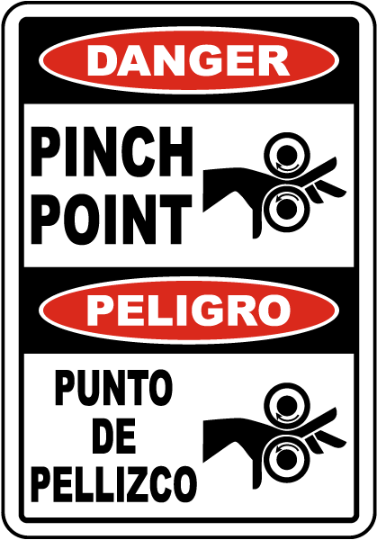 Bilingual Pinch Point Label