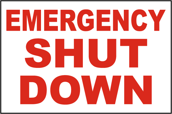 Emergency Shut-Down Label