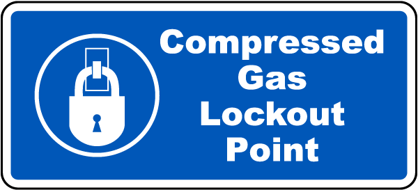 Compressed Gas Lockout Point Label