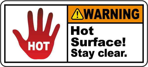 Hot Surface Stay Clear Label