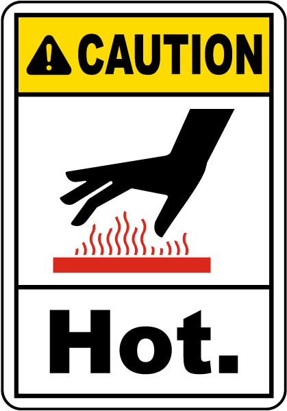 Caution Hot Label