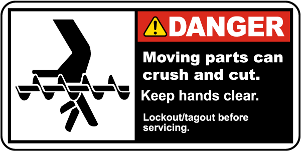 Danger Keep Hands Clear Tagout/Lockout Label