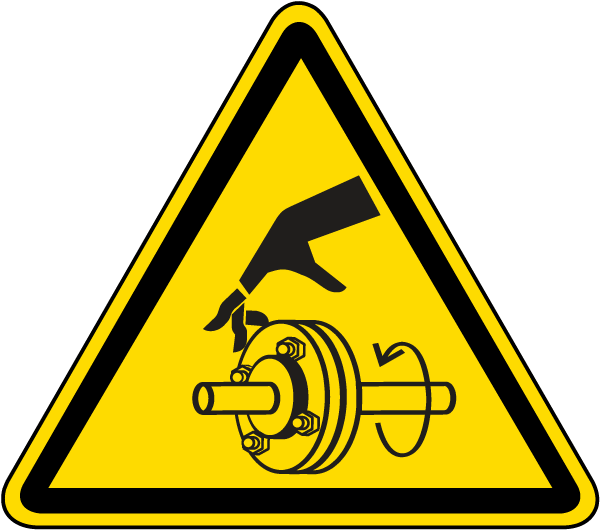 Cutting of Fingers/Rotating Shaft Warning Label