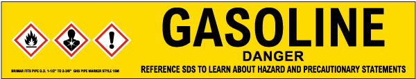 Gasoline Pipe Label
