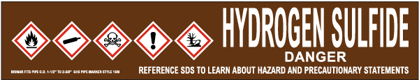 Hydrogen Sulfide Pipe Label