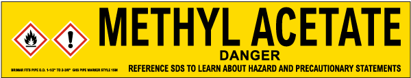 Methyl Acetate Pipe Label