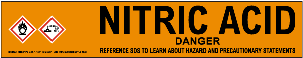 Nitric Acid Pipe Label