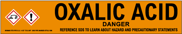 Oxalic Acid Pipe Label