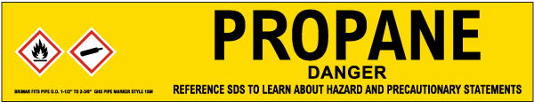 Propane Pipe Label