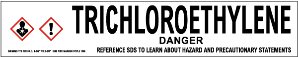 Trichloroethylene Pipe Label