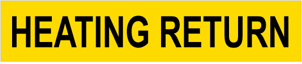 Heating Return Pipe Label