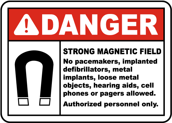 Danger Strong Magnetic Field Label