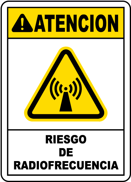 Spanish Caution Radio Frequency Hazard Sign