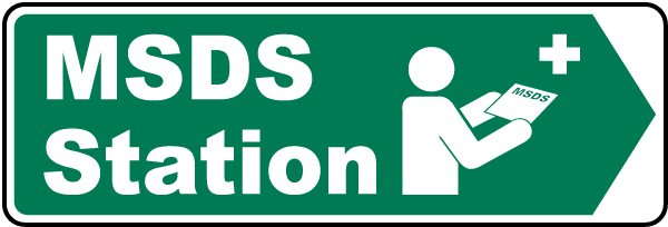 Right Arrow MSDS Station Sign