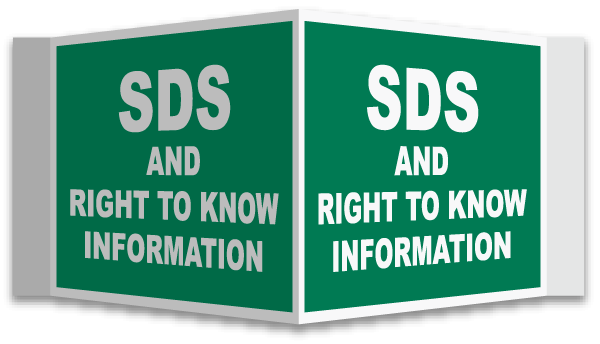 3-Way SDS and Right To Know Sign