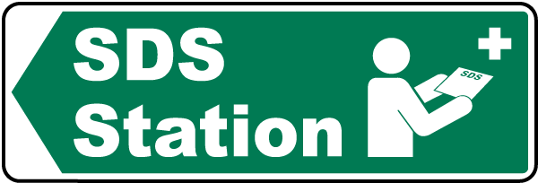 Left Arrow SDS Station Sign