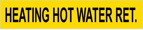 Heating Hot Water Ret Pipe Label