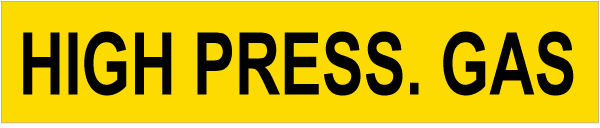 High Press. Gas Pipe Label