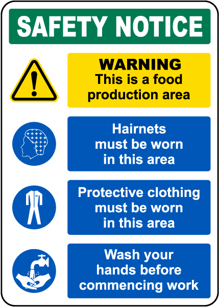 Food Production Area Wear PPE Sign