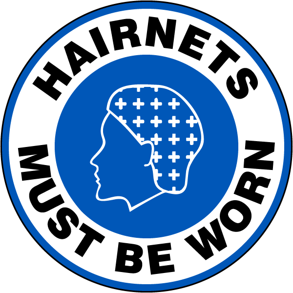 Hairnets Must Be Worn Floor Sign