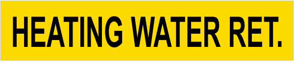 Heating Water Ret. Pipe Label