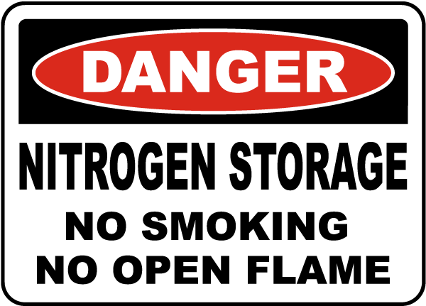 Nitrogen Storage No Smoking Sign