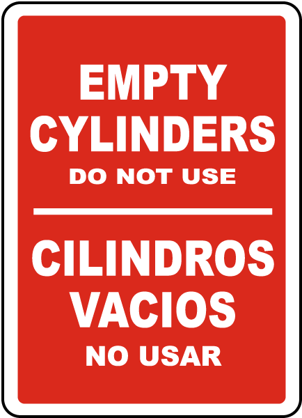 Bilingual Empty Cylinders Do Not Use Sign